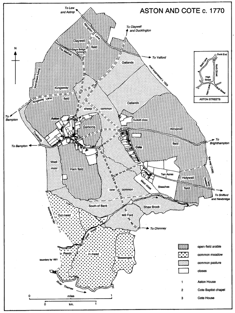 Map of Aston and Cote, Oxfordshire, 1770